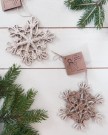 Jute Snøfnugg/stjerne oppheng, brun/offwhite thumbnail