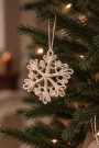 Jute Snøfnugg/stjerne oppheng, offwhite thumbnail