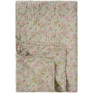 Teppe, støvblå med lyserøde, grønne og grå blomster thumbnail