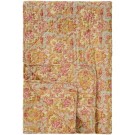 Teppe, støvblå med lyserødt, rødt og grønt og gult paisley- og blomstermønster thumbnail