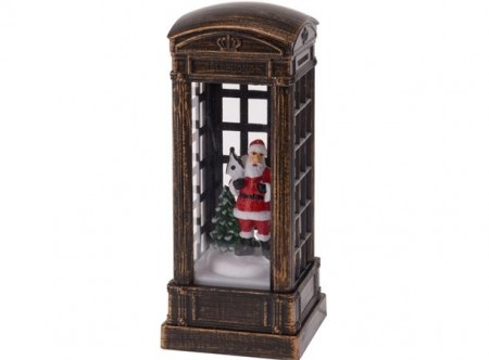 Lykt telefonkiosk m/nisse, LED-lys
