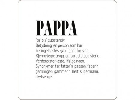 Glassbrikke pappa