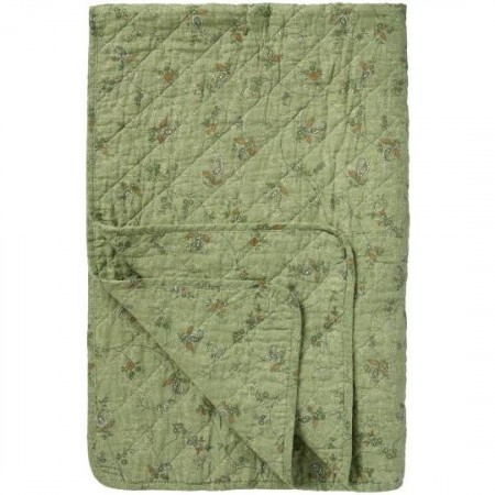 Teppe, grønt med blomsterranker