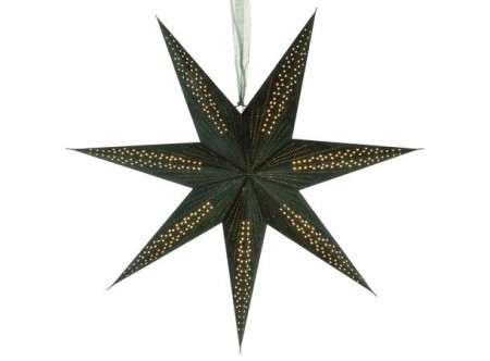 Stjerne papir/velur 7 armet grønn, D:60 cm