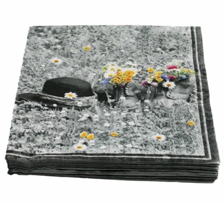 Blomster i sko - servietter