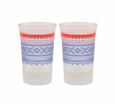 Marius shotglass - blå og rød 2-PK