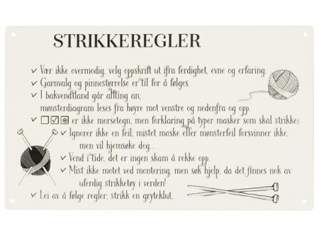 Skilt - strikkeregler