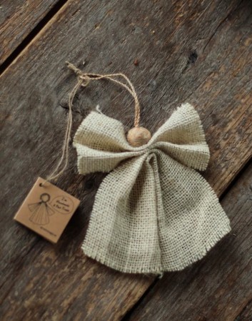Jute Engel oppheng, offwhite