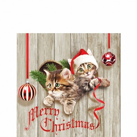 Katter servietter jul