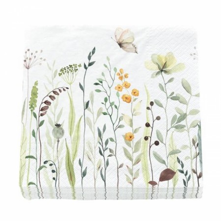 Servietter, Blomster og blad i duse farger