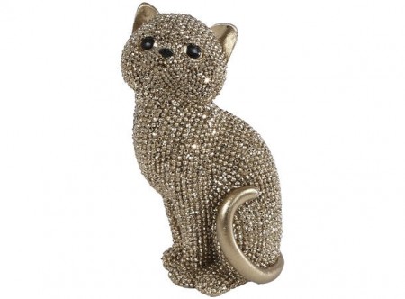 Katt, glitter gull 