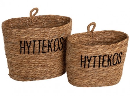 Hyttekos kurv flettet, natur 