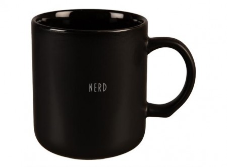 Krus matt sort, Nerd 330 ml