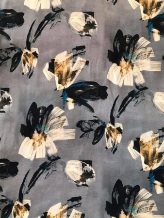 Jersey, Grå med blomster, 1 meter