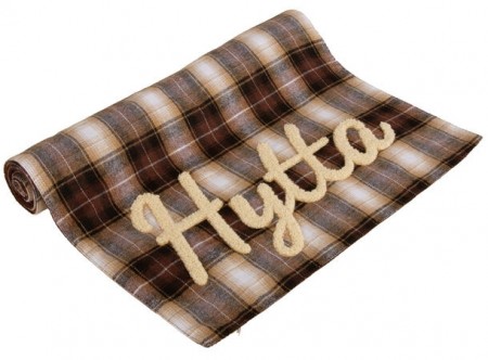 Løper rutet brun Hytta 33x100 cm