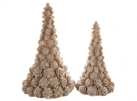 Juletrær kongler sølv 2-pk