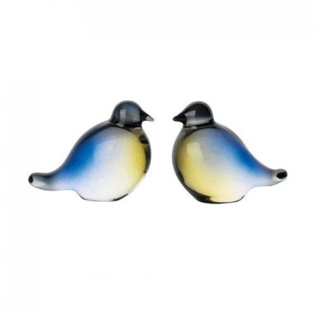 Blåmeis glassfigurer 6 cm 2-pk