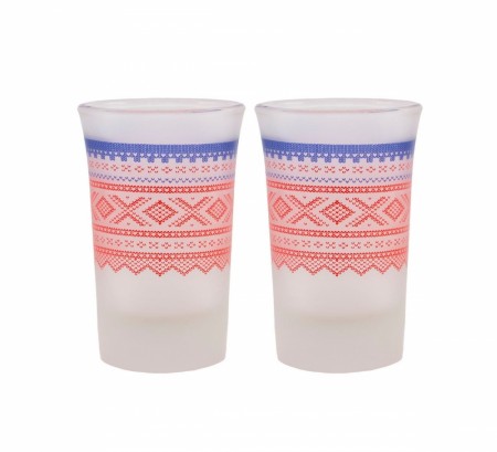 Marius shotglass, rød og blå 2-PK