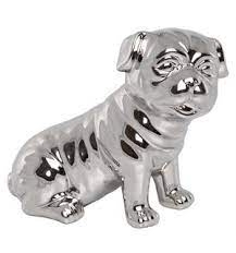 Hund sølv keramikk